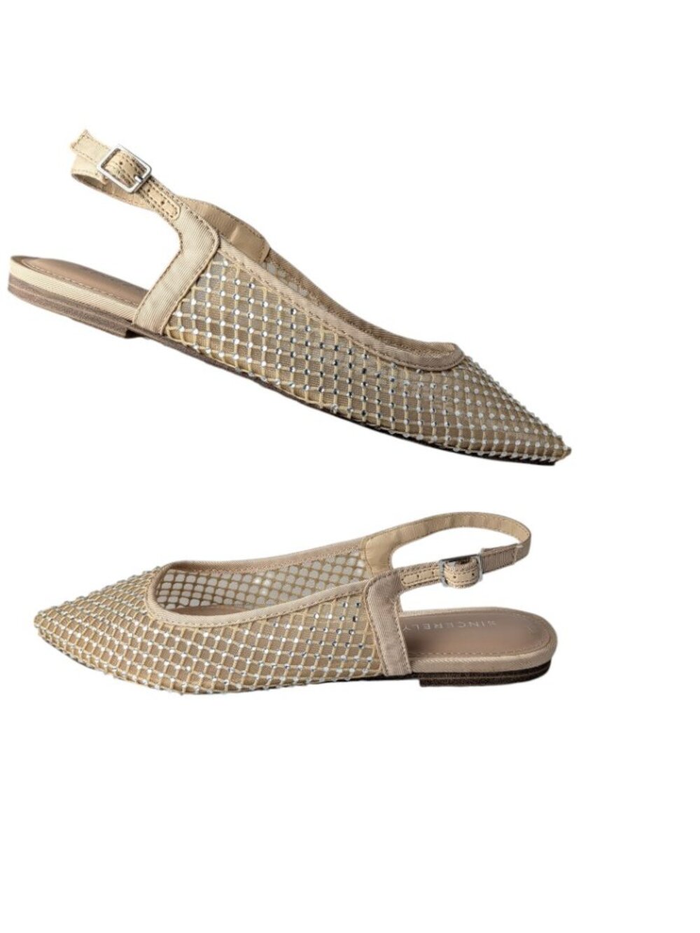 NWOB Sincerely Jules Lark Rhinestone Slingback Flats 6.5